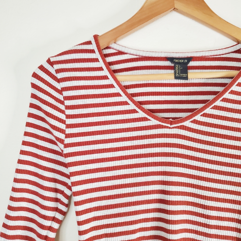 Forever 21 Striped Rib Knit Top - Picture 3 of 5